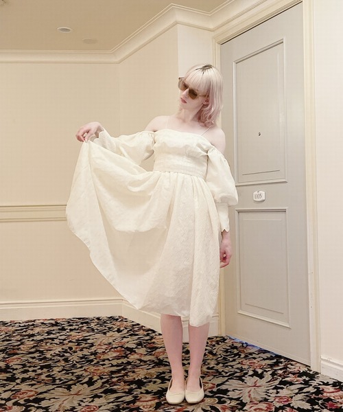 PAIN（ペイン）の「ハートジャガードキャミドレス（ワンピース・レディース・ブルー/アイボリー・FREE）」の5枚目の写真