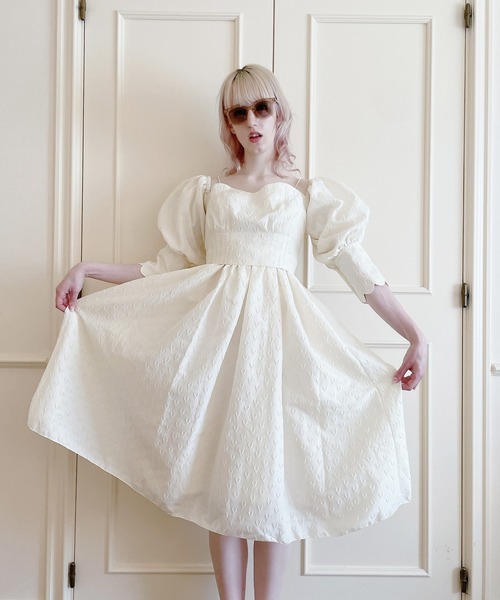 PAIN（ペイン）の「ハートジャガードキャミドレス（ワンピース・レディース・ブルー/アイボリー・FREE）」の3枚目の写真