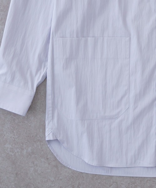 BRICK & SONS（ブリックアンドサンズ）の「SHELTECH リラックスバンドカラーシャツ＜ライトグレー＞（シャツ/ブラウス・メンズ・ライトグレー・LL/S/M/L）」の4枚目の写真