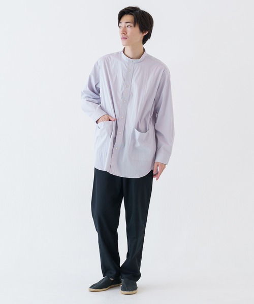 BRICK & SONS（ブリックアンドサンズ）の「SHELTECH リラックスバンドカラーシャツ＜ライトグレー＞（シャツ/ブラウス・メンズ・ライトグレー・LL/S/M/L）」の7枚目の写真