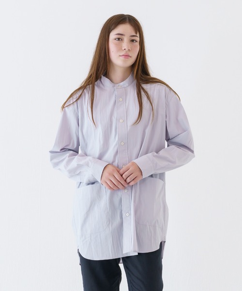 BRICK & SONS（ブリックアンドサンズ）の「SHELTECH リラックスバンドカラーシャツ＜ライトグレー＞（シャツ/ブラウス・メンズ・ライトグレー・LL/S/M/L）」の11枚目の写真