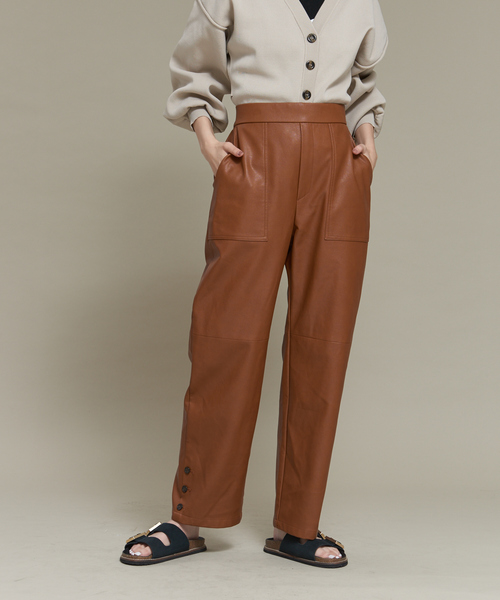 NOMINE（ノミネ）の「フェイクレザーベイカーパンツ（その他パンツ・レディース・ブラック/キャメル・S/M）」の5枚目の写真