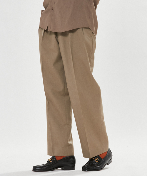 EDIFICE（エディフィス）の「"E"TROUSERS（E-5）ツイル 2タック ワイド パンツ（スラックス・メンズ・ブラック/ベージュ/カーキ・SMALL/MEDIUM/LARGE）」の5枚目の写真