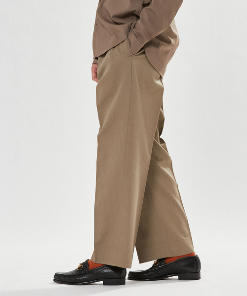 EDIFICE（エディフィス）の「"E"TROUSERS（E-5）ツイル 2タック ワイド パンツ（スラックス・メンズ・ブラック/ベージュ/カーキ・SMALL/MEDIUM/LARGE）」の6枚目の写真