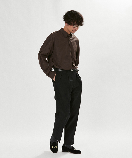 EDIFICE（エディフィス）の「"E"TROUSERS（E-5）ツイル 2タック ワイド パンツ（スラックス・メンズ・ブラック/ベージュ/カーキ・SMALL/MEDIUM/LARGE）」の9枚目の写真