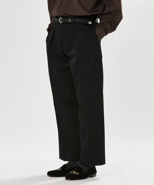 EDIFICE（エディフィス）の「"E"TROUSERS（E-5）ツイル 2タック ワイド パンツ（スラックス・メンズ・ブラック/ベージュ/カーキ・SMALL/MEDIUM/LARGE）」の10枚目の写真