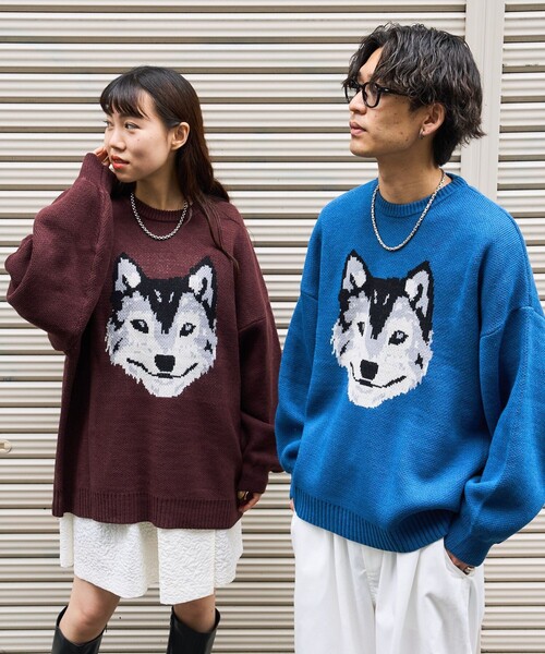 PUBLUX（パブリュクス）の「PUBLUX/パブリュクス ハスキーデザインジャガードニット（ニット/セーター・レディース・ブラック/ブラウン/ブルー・ﾌﾘ-）」の21枚目の写真