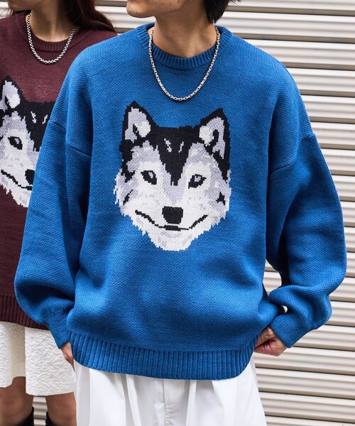 PUBLUX（パブリュクス）の「PUBLUX/パブリュクス ハスキーデザインジャガードニット（ニット/セーター・レディース・ブラック/ブラウン/ブルー・ﾌﾘ-）」の11枚目の写真