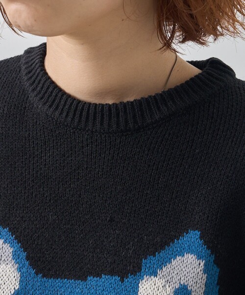 PUBLUX（パブリュクス）の「PUBLUX/パブリュクス ハスキーデザインジャガードニット（ニット/セーター・レディース・ブラック/ブラウン/ブルー・ﾌﾘ-）」の6枚目の写真