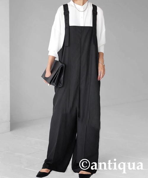 antiqua（アンティカ）の「ストライプサロペット（サロペット