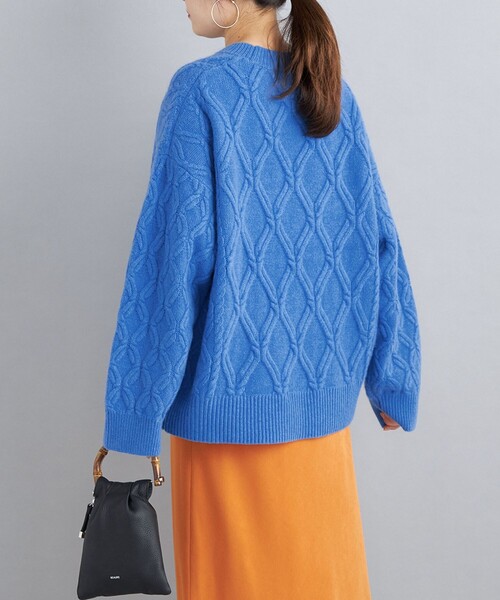 シップス カシミヤ100% ゆったり ケーブルニット プルオーバー セーター SHIPS - シップス カシミヤ100% ゆったり ケーブルニット プルオーバー