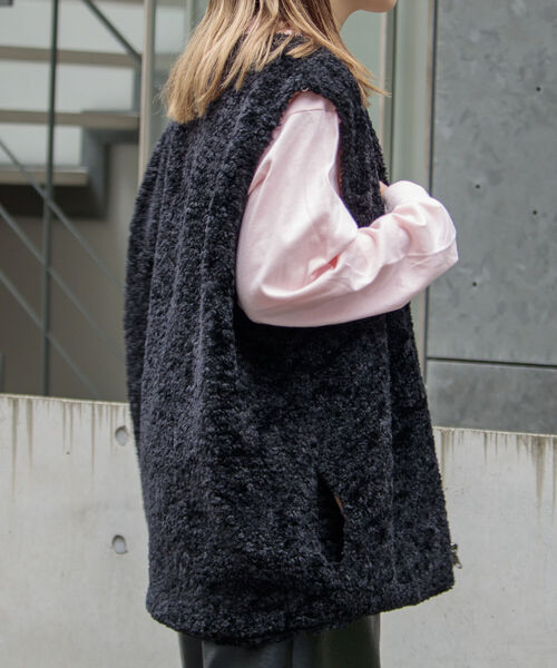 GLOSTER(グロスター)の「【GLOSTER/グロスター】ボアリバーシブルライナーベスト ボアベスト ライナー UNISEX(ベスト・メンズ・ブラウン/ブラック・L/S/M)」の9枚目の写真