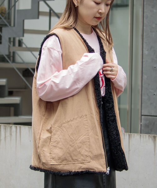 GLOSTER(グロスター)の「【GLOSTER/グロスター】ボアリバーシブルライナーベスト ボアベスト ライナー UNISEX(ベスト・メンズ・ブラウン/ブラック・L/S/M)」の15枚目の写真