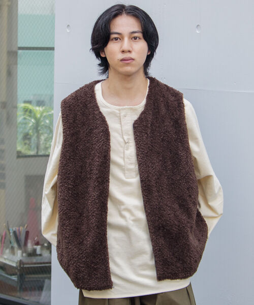 GLOSTER(グロスター)の「【GLOSTER/グロスター】ボアリバーシブルライナーベスト ボアベスト ライナー UNISEX(ベスト・メンズ・ブラウン/ブラック・L/S/M)」の20枚目の写真