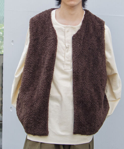 GLOSTER(グロスター)の「【GLOSTER/グロスター】ボアリバーシブルライナーベスト ボアベスト ライナー UNISEX(ベスト・メンズ・ブラウン/ブラック・L/S/M)」の21枚目の写真