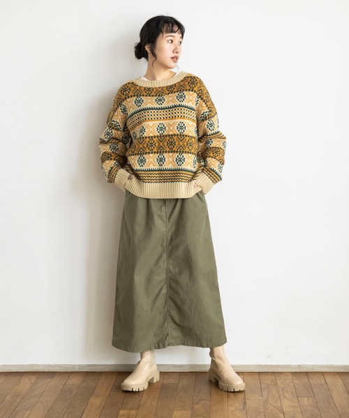 CRAFT STANDARD BOUTIQUE(クラフトスタンダードブティック)の「【WEB限定】5Gフェアアイル柄 2WAYプルオーバー *(ニット/セーター・レディース・ライトベージュ/ブルー・FREE)」の11枚目の写真