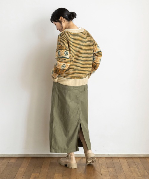 CRAFT STANDARD BOUTIQUE(クラフトスタンダードブティック)の「【WEB限定】5Gフェアアイル柄 2WAYプルオーバー *(ニット/セーター・レディース・ライトベージュ/ブルー・FREE)」の12枚目の写真
