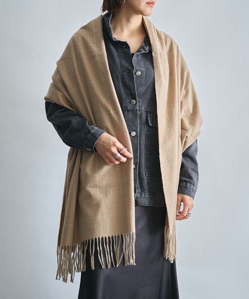 MAISON BREEZE（メゾンブリーズ）の「【MAISON BREEZE】程よい厚みでアレンジ自在♪グレンチェック柄大判ストール マフラー SCCH209（マフラー・レディース・その他5/その他4/その他6/その他1/その他2/その他3・FREE）」の14枚目の写真