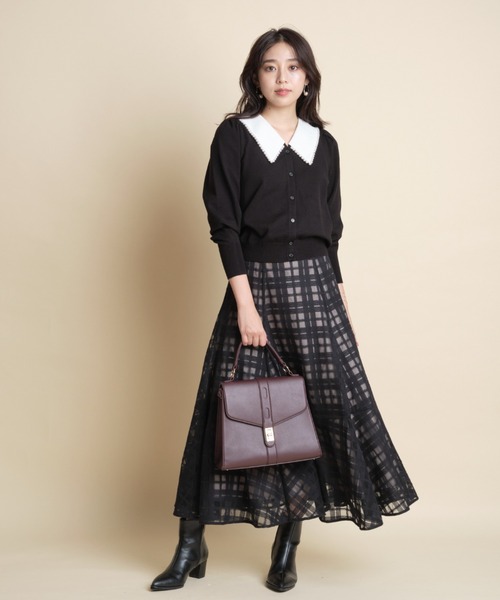 JUSGLITTY（ジャスグリッティー）の「パール付衿カーディガン