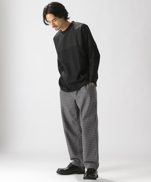 niko and...（ニコアンド）の「布帛切り替えダンボールプルオーバー（Tシャツ/カットソー・メンズ・カーキ/ベージュ/オレンジ/ブラック・MEDIUM/LARGE）」の5枚目の写真