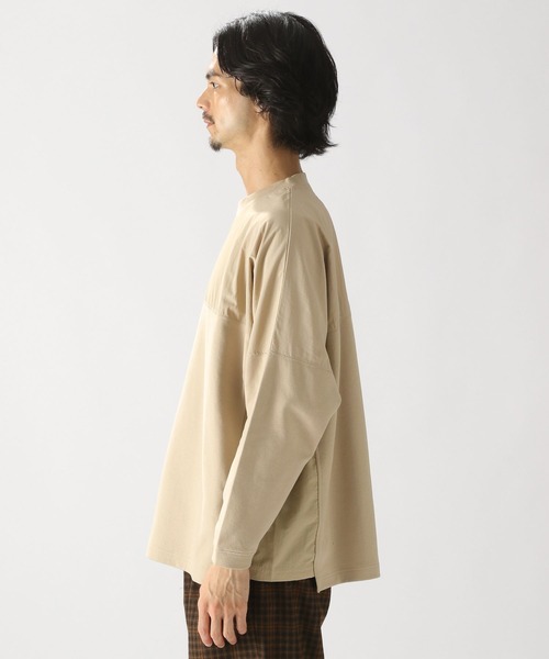 niko and...（ニコアンド）の「布帛切り替えダンボールプルオーバー（Tシャツ/カットソー・メンズ・カーキ/ベージュ/オレンジ/ブラック・MEDIUM/LARGE）」の10枚目の写真