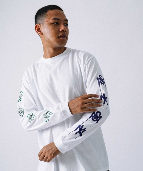 MFC STORE（エムエフシーストア）の「YUGO x MFC STORE YUGO STENCIL  L/S TEE（Tシャツ/カットソー・メンズ・ブラック/ホワイト・S/M/L/XL/XXL）」の2枚目の写真