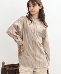 SHOO・LA・RUE | 前を閉めても羽織でも着回しできる！バンドカラー シャツ(シャツ/ブラウス)