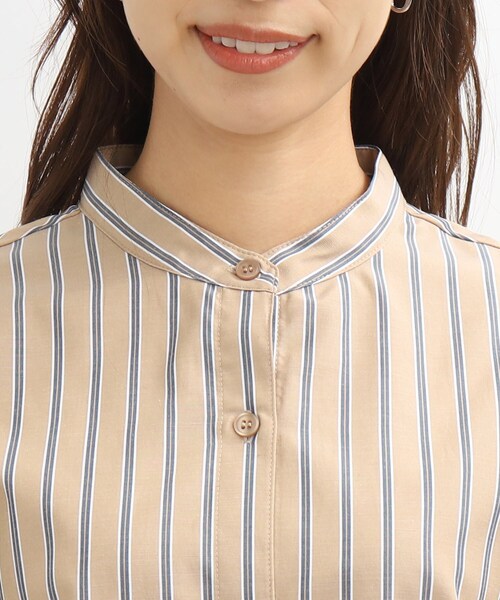 SHOO・LA・RUE（シューラルー）の「◆前を閉めても羽織でも着回しできる！バンドカラー シャツ（シャツ/ブラウス・レディース・ホワイト系/ベージュ系2/ネイビー系2・02/03/04）」の18枚目の写真