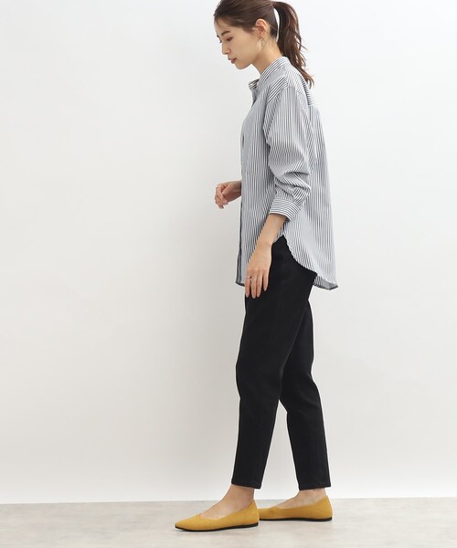 SHOO・LA・RUE（シューラルー）の「◆前を閉めても羽織でも着回しできる！バンドカラー シャツ（シャツ/ブラウス・レディース・ホワイト系/ベージュ系2/ネイビー系2・02/03/04）」の9枚目の写真