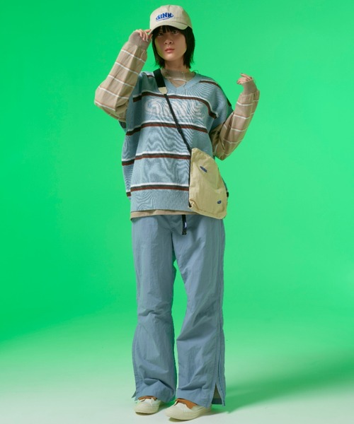 SINK kotohayokozawa（シンク コトハヨコザワ）の「【Nukeme×SINK】GLITCH EMBROIDERY　CAP（キャップ・レディース・ベージュ/ネイビー・FREE）」の9枚目の写真