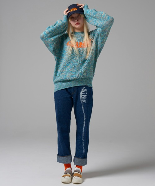 SINK kotohayokozawa（シンク コトハヨコザワ）の「【Nukeme×SINK】GLITCH EMBROIDERY　CAP（キャップ・レディース・ベージュ/ネイビー・FREE）」の13枚目の写真