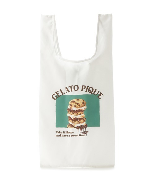 gelato pique（ジェラートピケ）の「HIGHCALORIE柄マチ付きエコバッグ