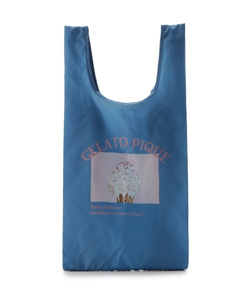 gelato pique（ジェラートピケ）の「HIGHCALORIE柄マチ付きエコバッグ