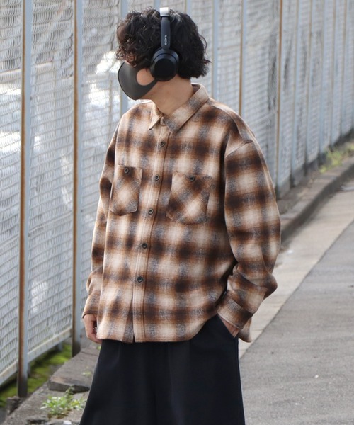ILL'S（イルズ）の「ビッグシルエットオンブレチェックシャツジャケット【ILL’S】（その他アウター・メンズ・レッド/ブラック/グリーン/ブラウン・FREE）」の16枚目の写真