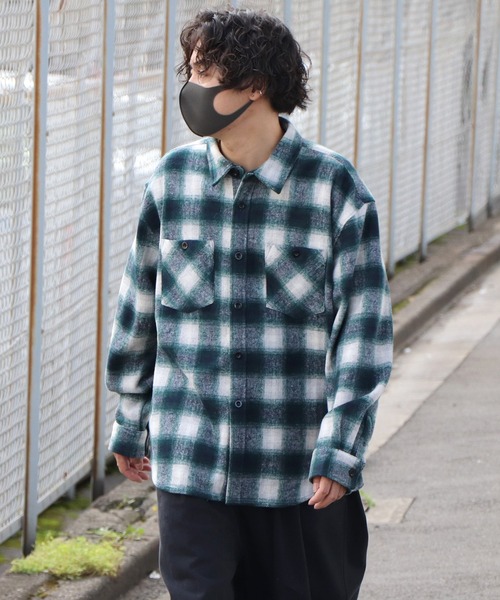 ILL'S（イルズ）の「ビッグシルエットオンブレチェックシャツジャケット【ILL’S】（その他アウター・メンズ・レッド/ブラック/グリーン/ブラウン・FREE）」の20枚目の写真
