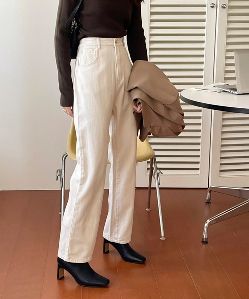 emi+(エミプラス)の「デニムストレートパンツ(デニムパンツ・レディース・ブルー/ブルー系その他/ホワイト/スカイブルー系・FREE)」の13枚目の写真