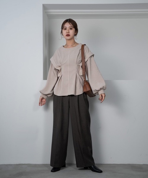 Amiur(エミレ)の「shoulder tuck knit sew(ニット/セーター・レディース・カーキ/ベージュ・FREE)」の11枚目の写真