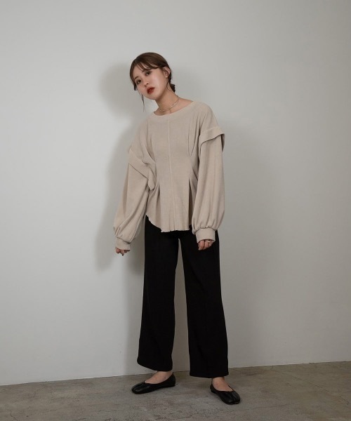 Amiur(エミレ)の「shoulder tuck knit sew(ニット/セーター・レディース・カーキ/ベージュ・FREE)」の13枚目の写真