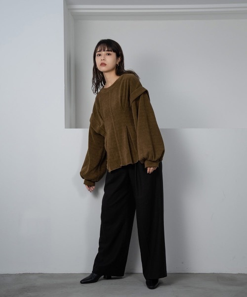 Amiur(エミレ)の「shoulder tuck knit sew(ニット/セーター・レディース・カーキ/ベージュ・FREE)」の7枚目の写真