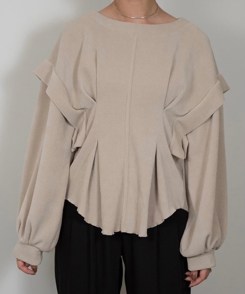 Amiur(エミレ)の「shoulder tuck knit sew(ニット/セーター・レディース・カーキ/ベージュ・FREE)」の10枚目の写真