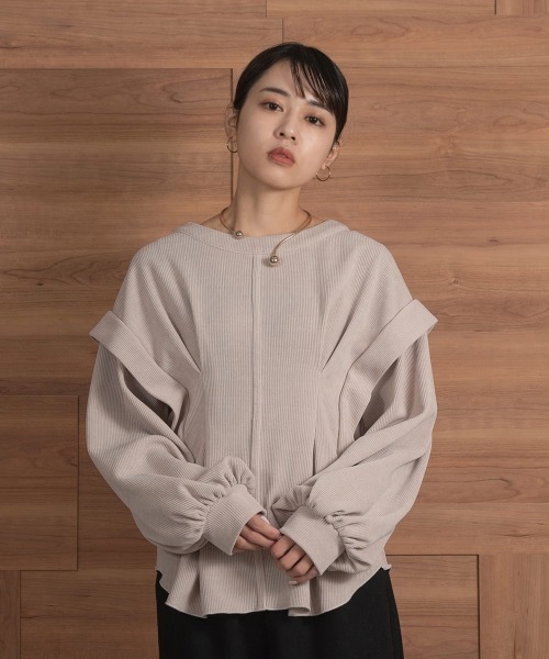 Amiur(エミレ)の「shoulder tuck knit sew(ニット/セーター・レディース・カーキ/ベージュ・FREE)」の19枚目の写真