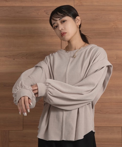 Amiur(エミレ)の「shoulder tuck knit sew(ニット/セーター・レディース・カーキ/ベージュ・FREE)」の20枚目の写真
