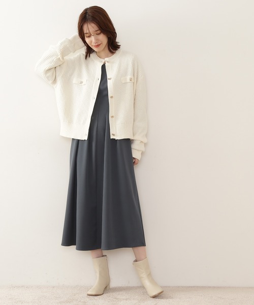 N.（N. Natural Beauty Basic）（エヌエヌナチュラルビューティーベーシック）の「【追加生産】◆ウエストタック長袖ワンピース（ワンピース・レディース・ブルー/ナチュラル/ピンク/カーキ/ネイビー・MEDIUM）」の18枚目の写真