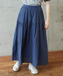 PAR ICI（パーリッシィ）の「シャンブレー小花柄プリント ティアードスカート (セットアップ対応)（スカート）」