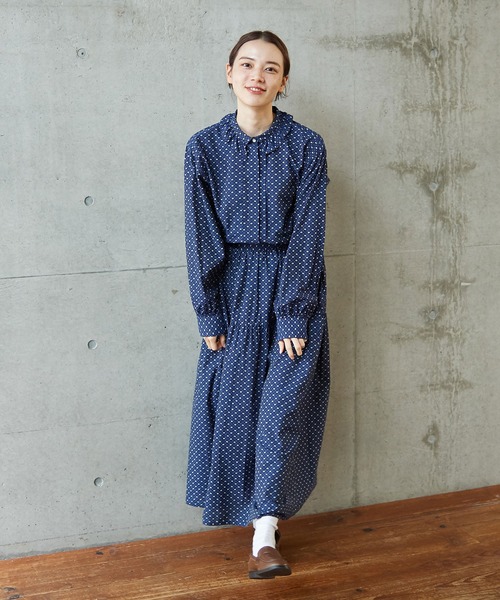PAR ICI(パーリッシィ)の「シャンブレー小花柄プリント ティアードスカート (セットアップ対応)(スカート・レディース・ネイビー・FREE)」の19枚目の写真