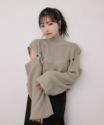 ANDGEEBEE | ハイネックオープンショルダーニット(ニット/セーター)
