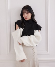 ANDGEEBEE | ハイネックオープンショルダーニット(ニット/セーター)