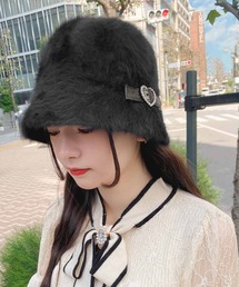 ROJITA（ロジータ）の「ハートビジュー付きアンゴラバケット（ハット）」