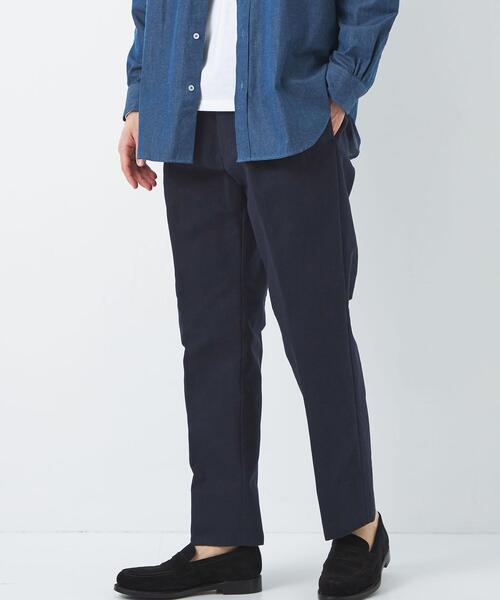 green label relaxing（グリーンレーベルリラクシング）の「コットン ピケ 2プリーツ スラックス パンツ（スラックス・メンズ・オフホワイト/ネイビー・L/XL/S/M）」の2枚目の写真