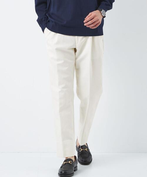 green label relaxing（グリーンレーベルリラクシング）の「コットン ピケ 2プリーツ スラックス パンツ（スラックス・メンズ・オフホワイト/ネイビー・L/XL/S/M）」の4枚目の写真